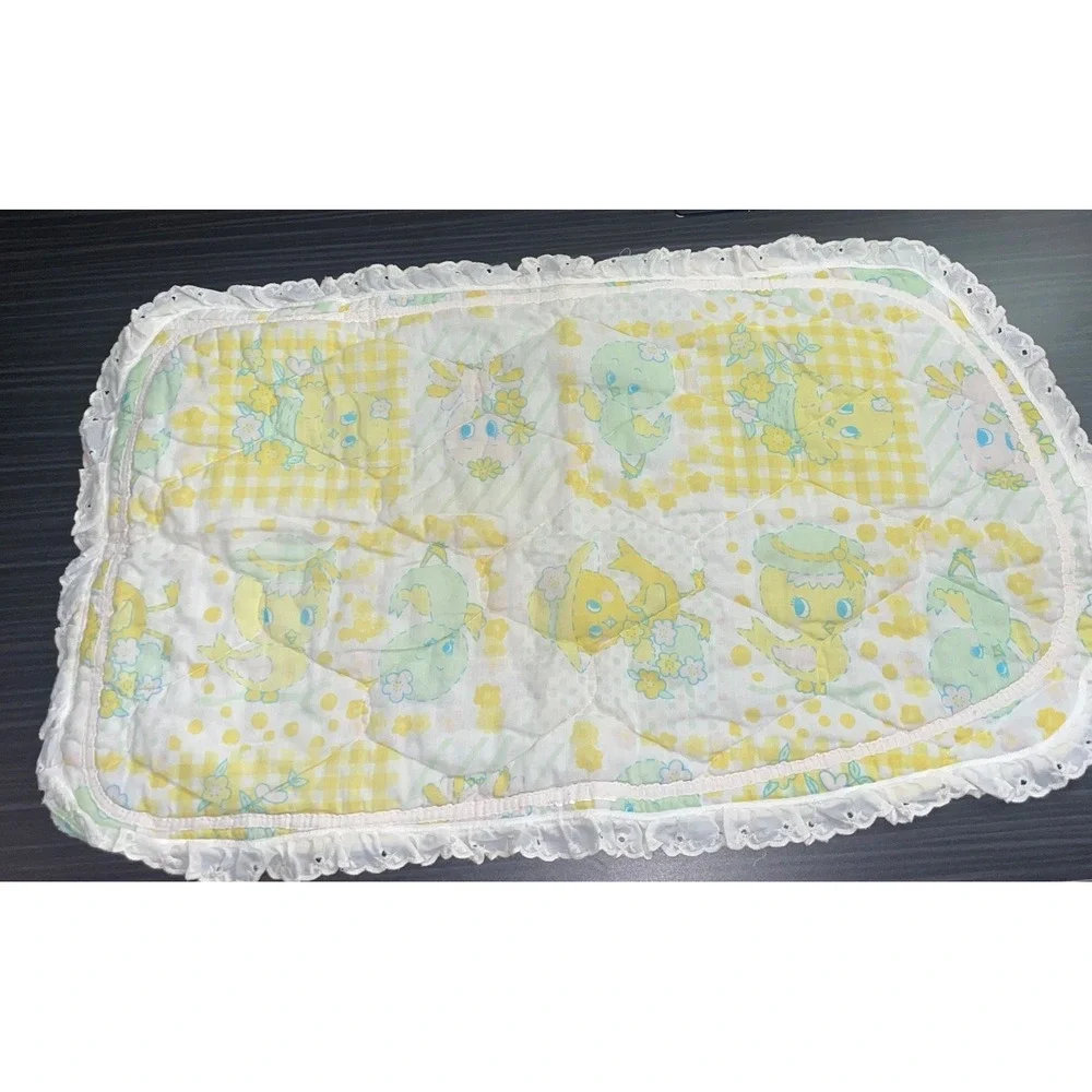 Vintage Baby Changing Table Cover or Seat Cover Baby Chicks & Flowers Pastels